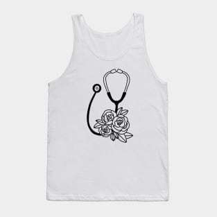 Floral Stethoscope Tank Top